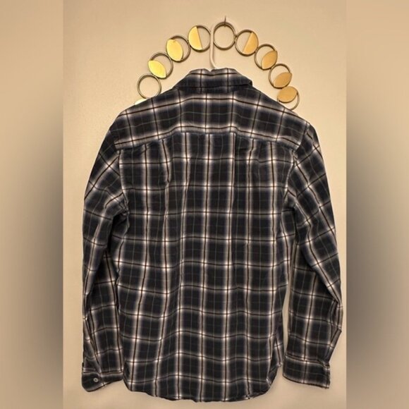 American Eagle Mens Casual Plaid Flannel Shirt Size Small Button Up Blue Green - Picture 4 of 4